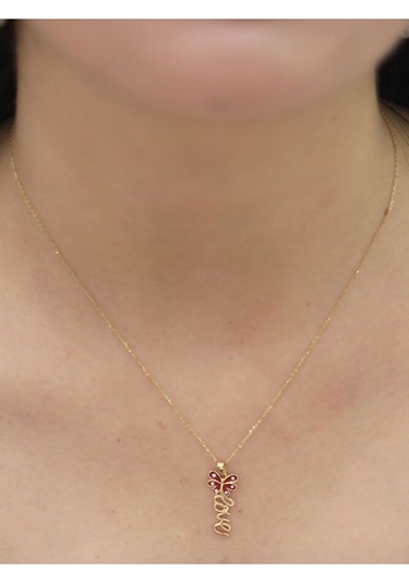 14 Ayar Altın Aşk Kolye Sarı