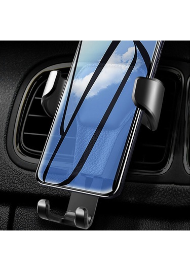 Dianziye Araç Vantilya Telefon Tutucu, Tek Elle Kullanıma Uygun Kütle Mekanizması, Kaymazsız, Şarj Portu Erişimi Sağlar, Siyah Siyah