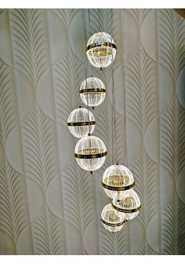 Modern Led Sarkıt Avize 6 Lı Sarı