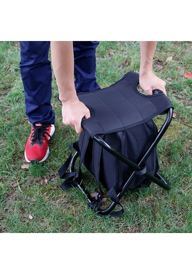 Açık Taşınabilir Katlanır Kamp Sandalye Işık Balıkçılık Beach Sandalye Paslanmaz Çelik Boru Katlanır Sandalye Ile Buz Tulumu Blue Mor