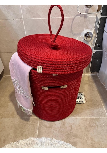 Zengin Design Home Banyo Camaşır Sepeti Zdh-051 Kırmızı