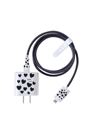 Kilifone - Cep Telefonu İphone Uyumlu 20w Şarj Aleti Koruyucu Figürlü Kılıf - Siyah - T36719 Siyah