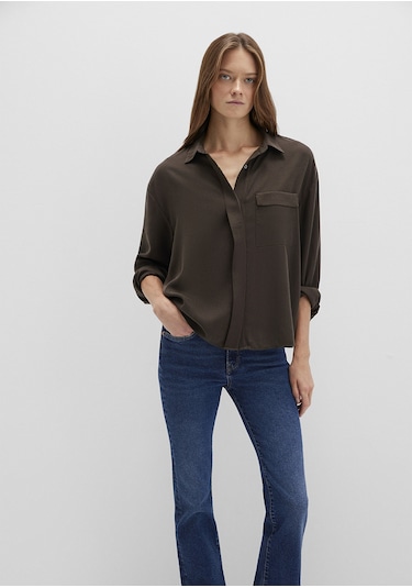 Mavi - Kahverengi Gömlek 1211354-71540 Kahverengi