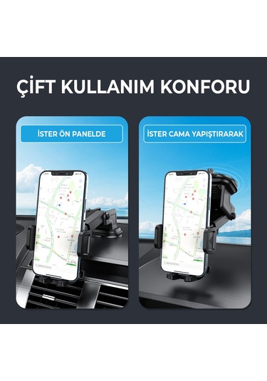 Bix Bxch4 Çok Fonksiyonlu Araç İçi Vantuzlu Telefon Tutucu Siyah