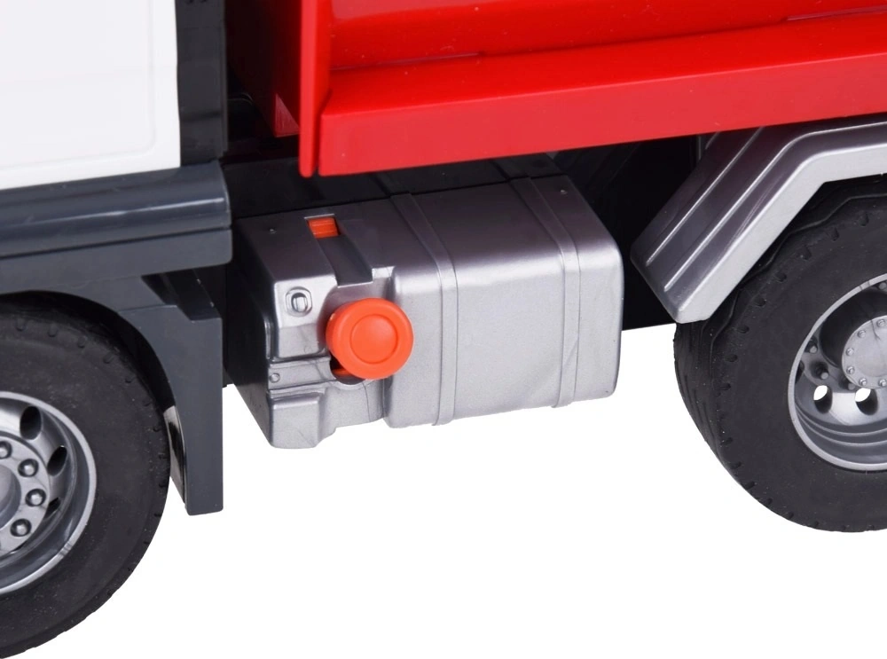 1:12 Sürtmeli Sesli Işıklı Kırmızı Damperli Oyuncak Kamyon