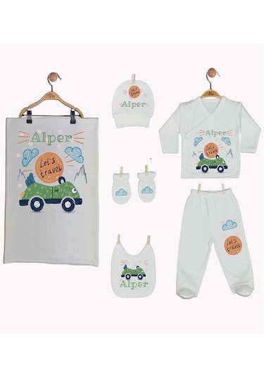 Pia Baby Gl 1901-07 İsme Özel Battaniye Zıbın Set Krem
