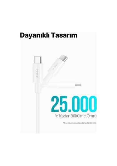 Usb-c - Usb-c 30cm 65w Pd/qc Hızlı Şarj/data Kablosu Beyaz Beyaz Renkli