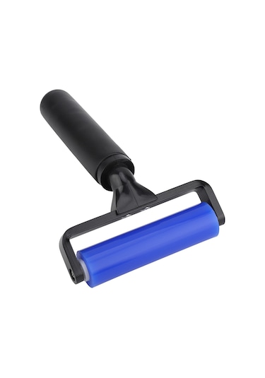 Dofolink Mavi Silikon Toz Temizleme Rulosu - Yüksek Yapışkanlı, Siyah Plastik Kolu, 4 İnç - Telefon Ekranı, Filmler İçin Toz, Saç, Kuru Yabancı Cisimleri Temizler Diğer