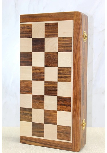 Mıknatıs Taşlı Ahşap Katlanabilir Kutulu Satranç Oyunu 40 Cm