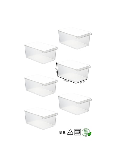 Porsima 3185 6 Ad 8 Lt Dolap İçi Ve Buzdolabı İçi Düzenleyici Set ŞEFFAF