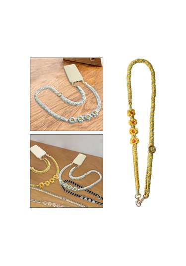 Suntek Boho Makrome Crossbody Omuz Askısı Dokuma Papatya