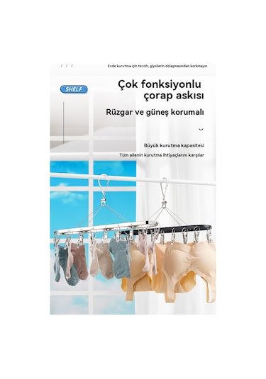 Paslanmaz Çelik Çamaşır Kurutma Rafı 18 Klipsli Çamaşır Kurutma Rafı Rüzgar Geçirmez Klipsli Çamaşır Kurutma Rafı Kırmızı