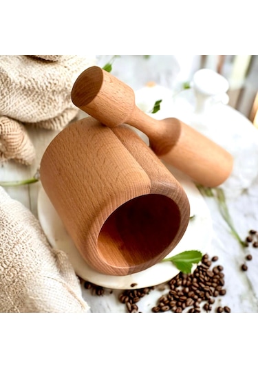 Kaf Ahşap Kayın Havan / Reyhan