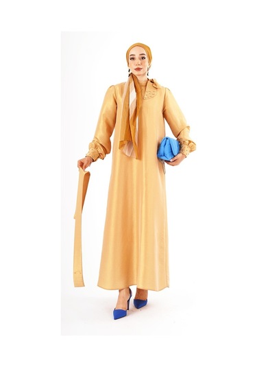 Özel Üretim Fatma Sezen Tafta Elbise Beyaz