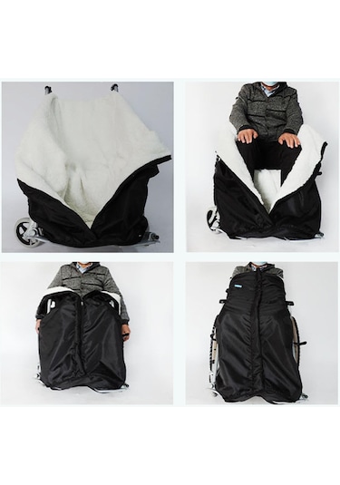 Suntek Yaşlı Siyah Kış Kalın Peluş Polar Astarlı