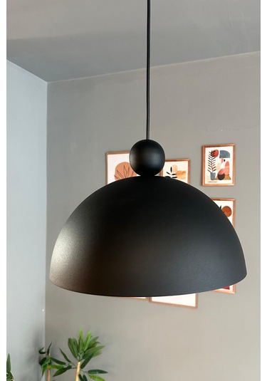 Yimpi Avize Tekli Siyah Boncuk Başlık Sarkıt Salon Kuaför Cafe Dekoratif Aydınlatma Pastane Siyah