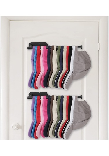 Ximistore9 2 Adet Siyah Çelik Gömme/kirli İçeği Olmayan Uzatılabilir Gardırop Asma Demiri - Banyo/mutfak İçin Suya Dayanıklı Siyah