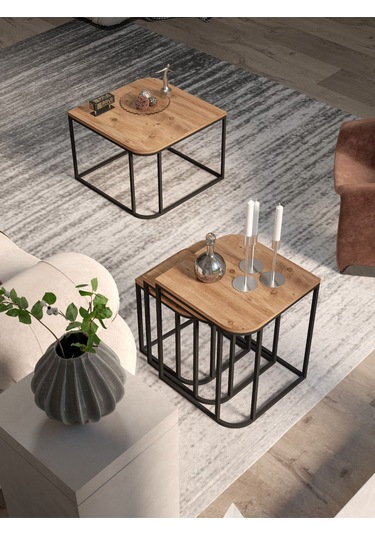 Orta Sehpa Ve Zigon Sehpa Damla Atlantik Çam Atlantik Çam