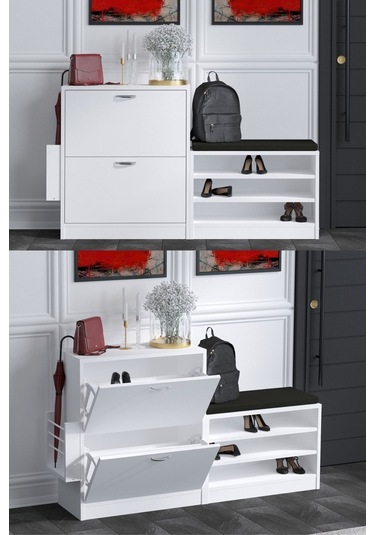 Decormet Trend Ayakkabı Dolabı Beyaz Beyaz