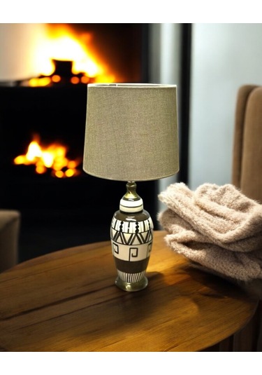 Abj 220 182 Mercan Abajur Kilim Desen Kahve Renkli