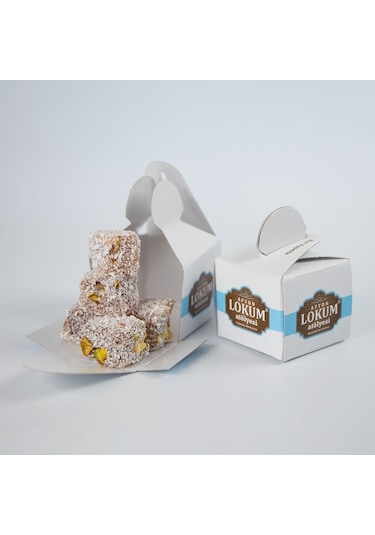 Lokum Atölyesi Duble Kavrulmuş Antep Fıstıklı Mini Lokum Hindistan Cevizi Kaplı 10'lu 250 G
