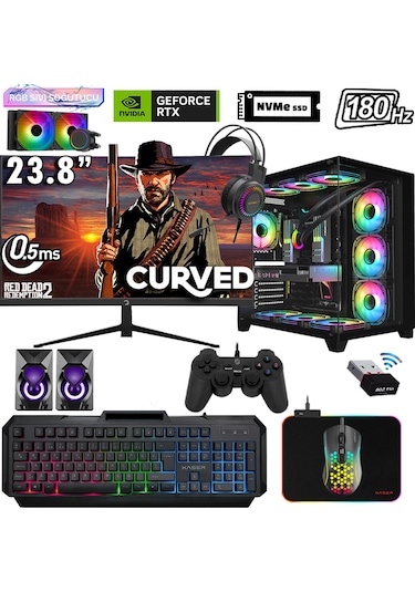 Xaser Sword X51 R7-5700X 32 GB 1 TB M.2 NVMe SSD RTX5060 23.8" Free Dos Masaüstü Oyuncu Bilgisayarı