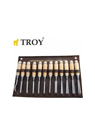 Troy 25004 Ahşap Oyma Bıçak Seti. 12 Parça