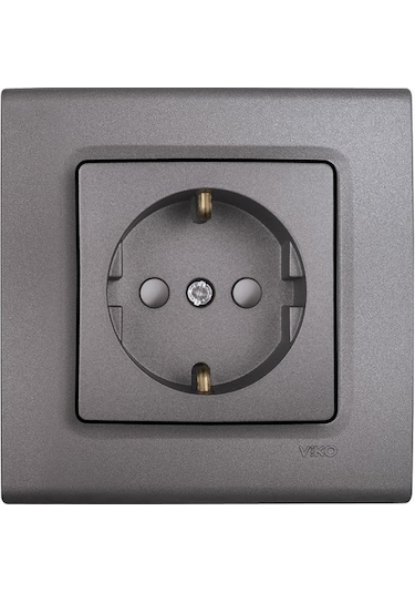 Viko Linnera Life Granit Grisi Topraklı Priz Çocuk Korumalı Çerçevesiz - 90442042
