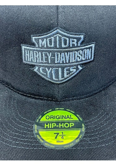 Hamze Harley Davidson Cycles Hip Hop Snapback Rapper Şapka Cap Siyah - Gri