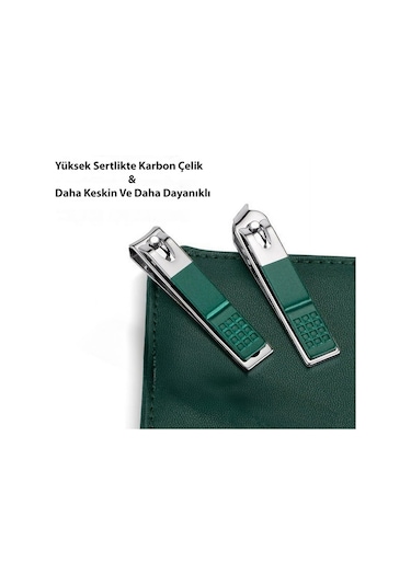 Hymark 6 Parça Deri Çantalı Manikür Pedikür Özel Tırnak Makası Seti