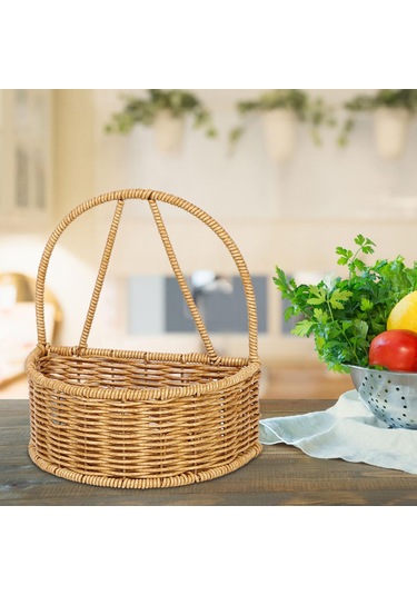 Homyl Ofis Mutfak Dolabı Için Asılı Depolama Sepeti El Dokuma Gösterildiği Gibi