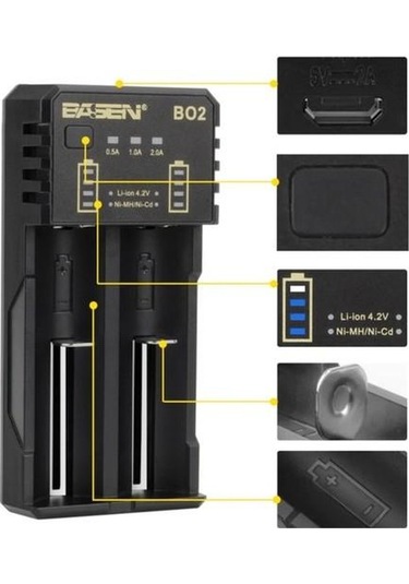 Basen BO2 Pro Li-Ion / Ni-Cd / Ni-MH Universal Akıllı Pil Şarj Cihazı