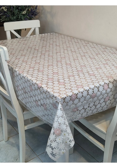 Ithal Pvc Muşamba - Desenli Silinebilir Masa Örtüsü 07nl62 Pembe
