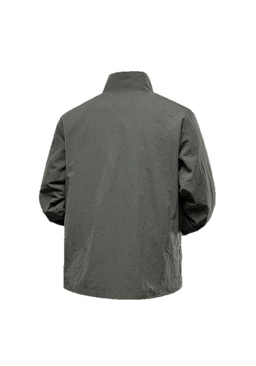 Kırışıklık Önleyici Kumaş Dik Yaka Su İtici Baharlık Erkek Ceket Mont Yeşil