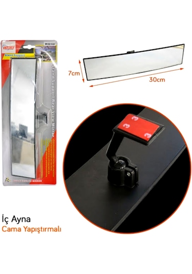 Universal Carub İç Dikiz Ayna Cama Yapıştırmalı 30 7cm