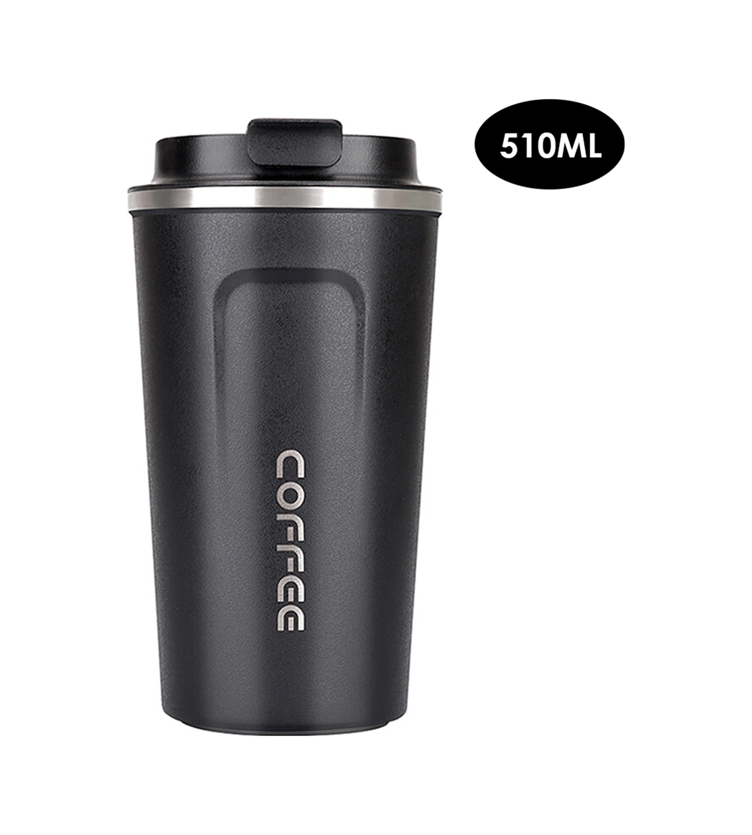 Youmex 304 Paslanmaz Çelik Vakumlu İki Katlı Isı Saklama Bardak, Sıcak Ve Soğuk İçecek Tutar, 510ml Büyük Boy Siyah Ofis Kupa