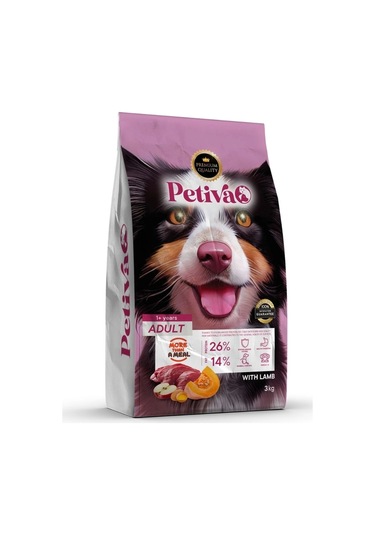 Petiva Kuzu Etli Yetişkin Köpek Maması 3 KG