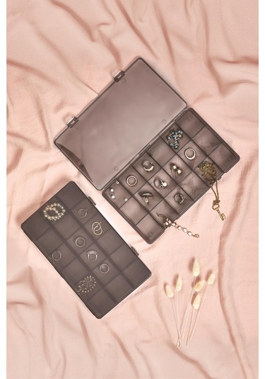 18 Bölmeli Takı Kutusu & Çok Amaçlı Kutu & Organizer Siyah