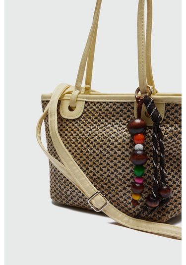 Roen Hasır Omuz Çantası Sarı Sarı