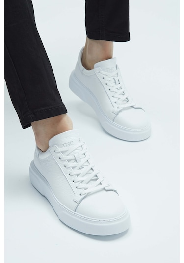 Tamer Tanca Erkek Hakiki Deri Beyaz Sneakers & Spor Ayakkabı 04 2501 Erk Ayk Y23 Beyaz Fltr Beyaz