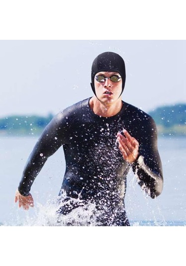 Neevoyu Profesyonel Nylon+neopren Su Aktivitesi Kaskı - Isı Sağlar, Kulakları Korur - Dalış, Yüzme, Sörf İçin Mavi-siyah Çok Renkli