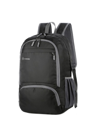 Willowhaven Hafif Su Geçirmez Katlanabilir Sırt Çantası - Kamp Seyahat İçin Siyah Siyah