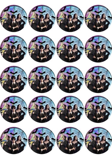 Wednesday Yenilebilir Yuvarlak Kurabiye Resim Baskı