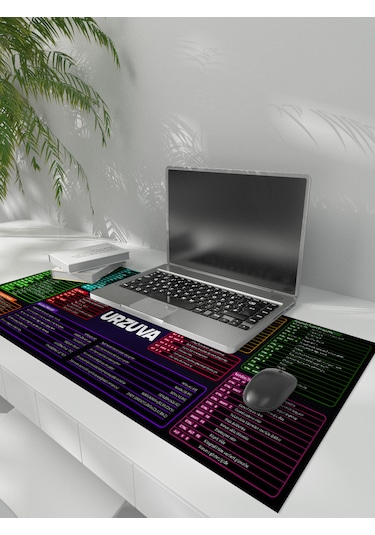Mouse Pad Excel Kısayol Tuşları Mousepad Dikişli Kenar