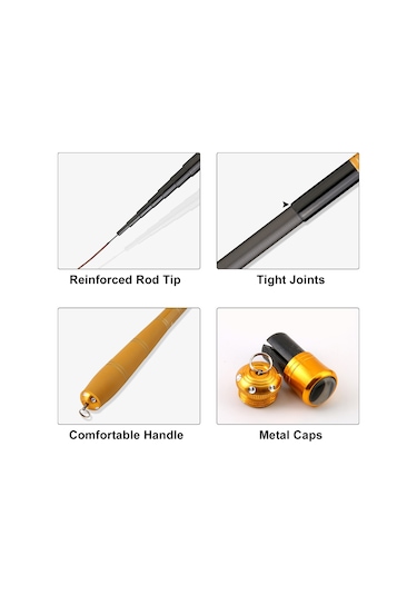 Xindoker 45cm Daralabilir 3.9m Yüksek Karbon Fiber 28 Ayar Ultra Kısa Bölüm Balıkçılık Kamışı