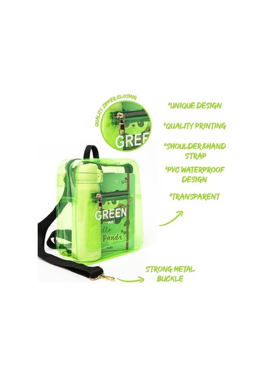 Renkli Şeffaf Mini Sırt Çantası Yeşil