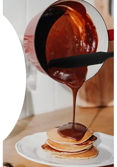 Silicolife Pasta Sıvama Spatulası, Silikon Çikolata Krema Reçel Sıyırma Sıvama Bıçağı Spatulası 25cm Antrasit Antrasit