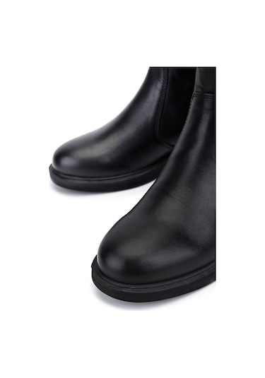 Tamer Tanca Kadın Hakiki Deri Siyah Deri Topuklu Bot 1065 3450 Bn Bot Sk25-26 Sıyah Dr Siyah