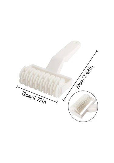 Vkemall Büyük Boy Pizza Kesici Tekerleği - Pp Malzeme Izgara Desenli Mutfak Aracı - Opp Çanta Paketli Beyaz