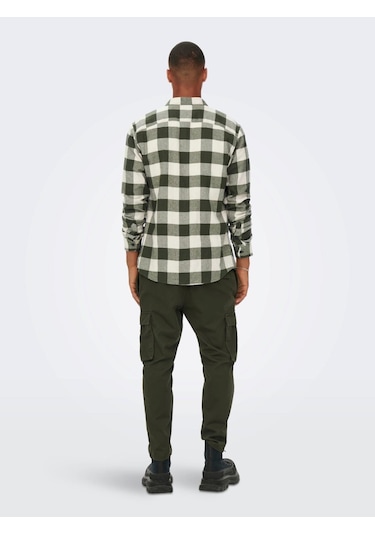 Only & Sons Onsgudmund Erkek Kareli Gömlek Yeşil 001